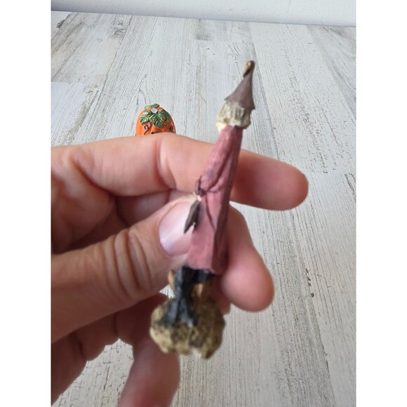Vintage mini pumpkin house skinny scarecrow wizard witch village cute unique ski - Picture 8 of 9